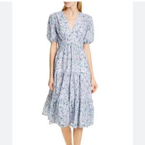 Tags On - Tory Burch Floral Print Lace Dress in Blue